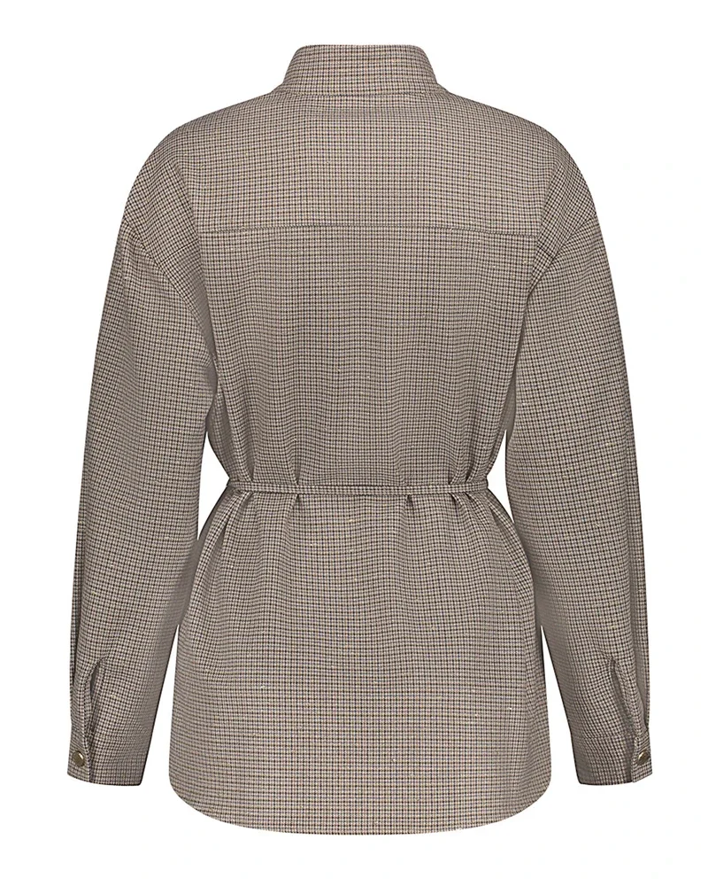Blouse met ruitjes en ceintuur Bruin 1 Blouse met ruitjes en ceintuur Bruin 1