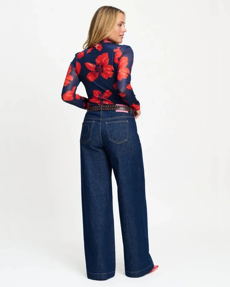 TURTLENECK - Romi Mesh Bloom Rouge Multi TURTLENECK - Romi Mesh Bloom Rouge Multi
