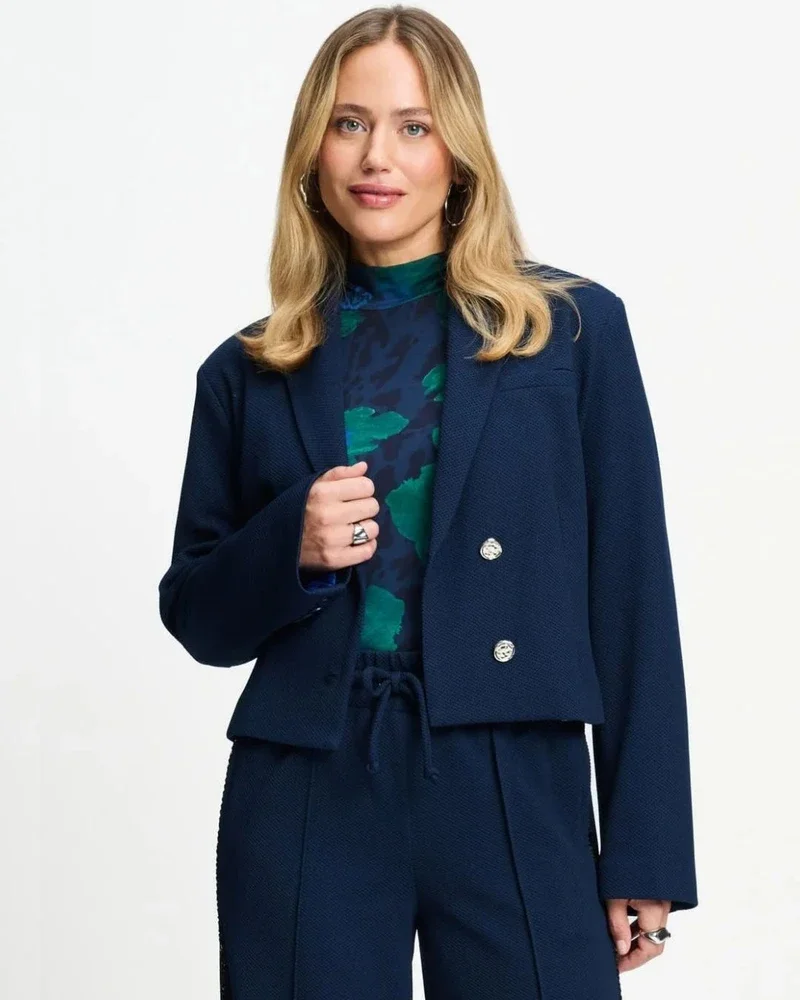 TURTLENECK - Romi Jersey Bloom Teal Green Groen TURTLENECK - Romi Jersey Bloom Teal Green Groen
