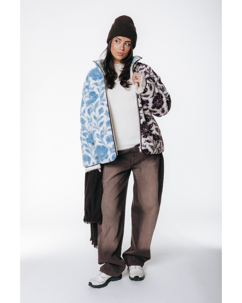 Shannon Contrast Floral Full Zip Fleece Multi Shannon Contrast Floral Full Zip Fleece Multi