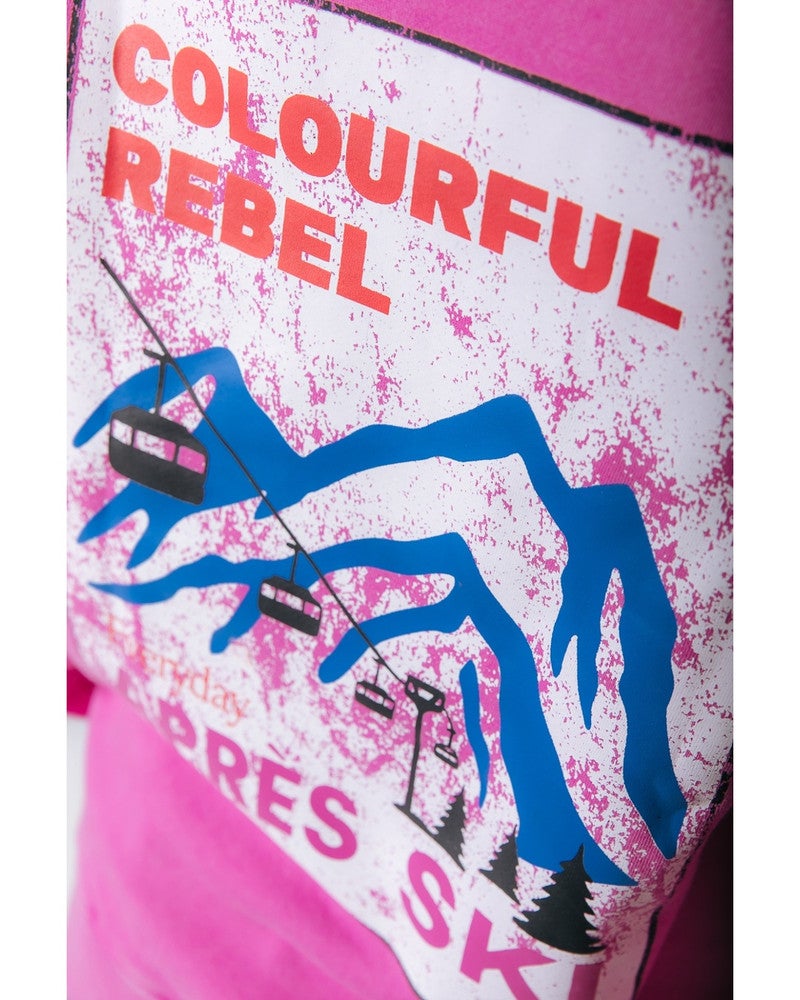 Apres Ski Acid Wash Dropped Shoulder Sweat Roze Apres Ski Acid Wash Dropped Shoulder Sweat Roze