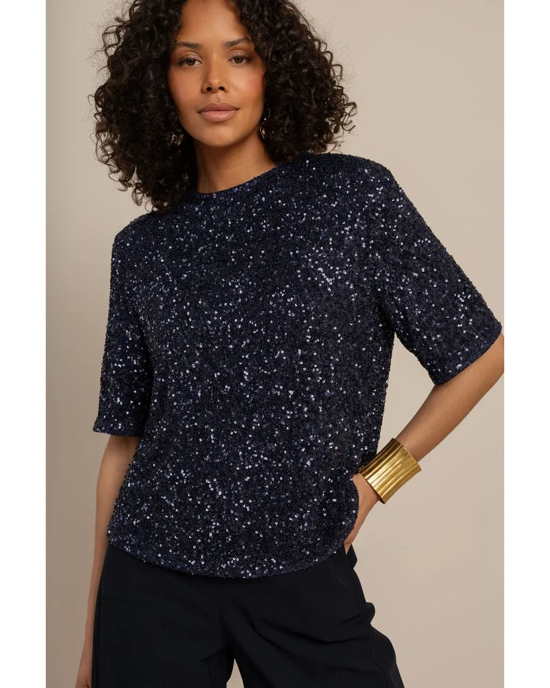 Princess sequins top Donker Blauw Princess sequins top Donker Blauw