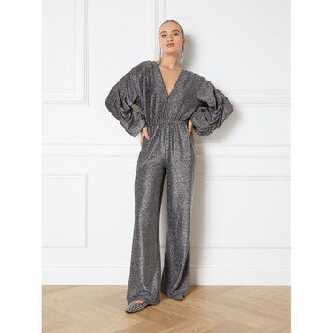 Ladies Glitter Jumpsuit ALYSSA Zilver KL
