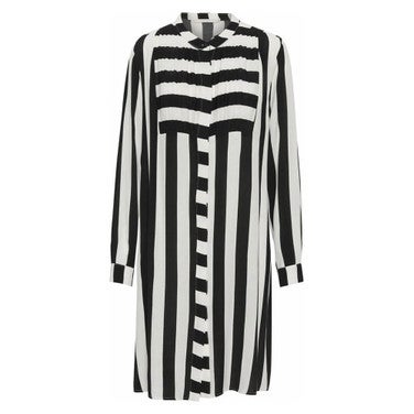 Stripe Pleat Dress Blauw KL