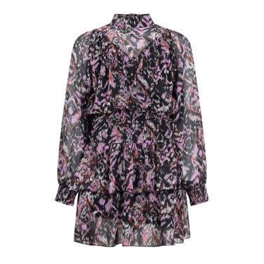 Phyllis Scratched Pes Dress Zwart