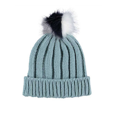 Multicolor Muts Met Pompons Blauw KL