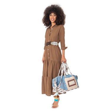 Ana Maxi Shirt Dress Bruin 1 KL