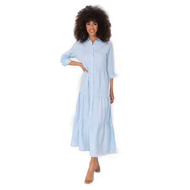 Ana Maxi Shirt Dress Blauw KL