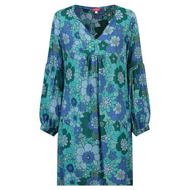 Tunic Dress Flower Power Blauw KL