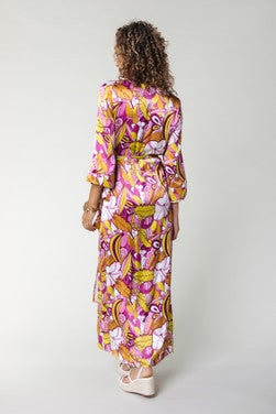 Lela Floral Wrap Maxi Dress Roze KL