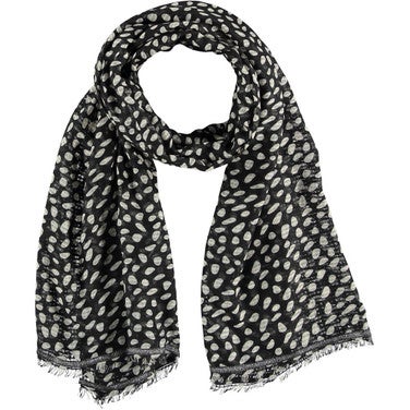 Ladies Printed Scarf Oblong 100x200 372 Zwart