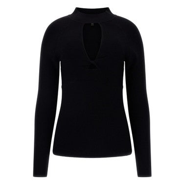 GUESS Twisted Cut Out Rubie Sweater Jet Black Zwart KL