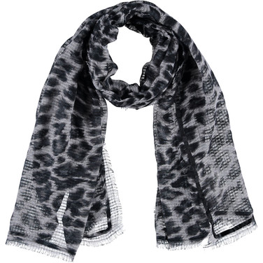 Ladies Printed Scarf Oblong 100x200 Grijs 1 KL