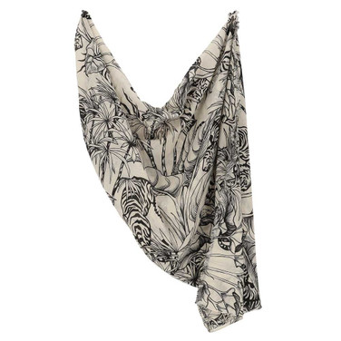 Ladies Printed Scarf Oblong 70x200 397 Beige KL
