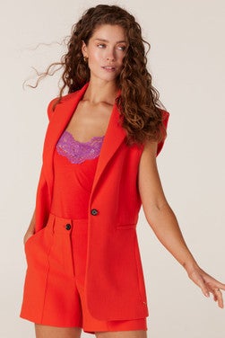 wq245 woven blazer gilet sleeveless Oranje KL