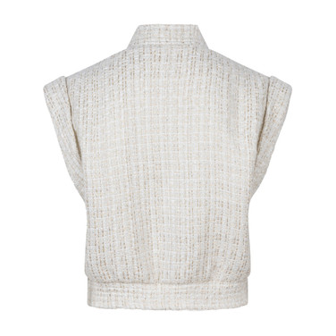 Gilet short tweed Wit