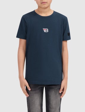 T-shirt with front and backprint Donker blauw KL