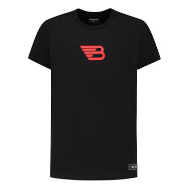 T-shirt with front and backprint Zwart