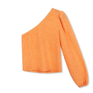 Ladies knitted one shoulder top Cleo Oranje KL