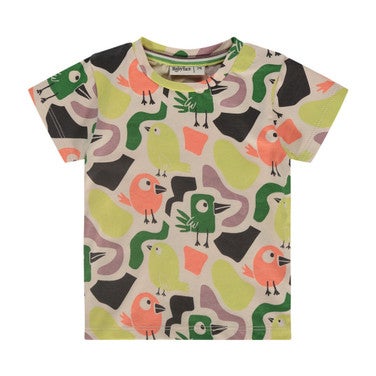 baby boys t-shirt short sleeve birds Creme KL