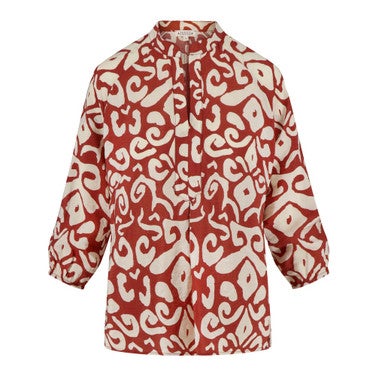 blouse ornament print cacaobruin/zand Beige KL