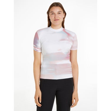 AOP rib tee Blauw KL