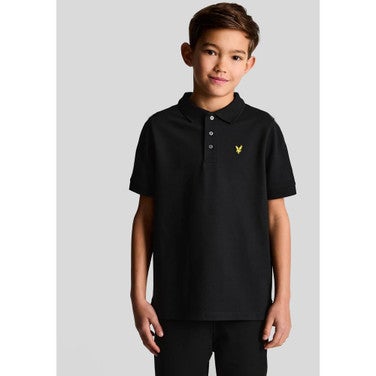 Plain Polo Shirt Zwart KL