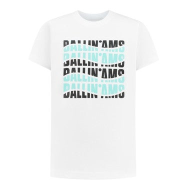 T-shirt with frontprint waves Wit KL