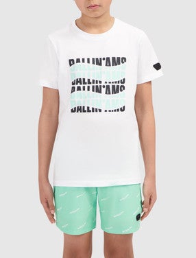 T-shirt with frontprint waves Wit KL