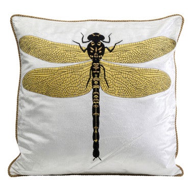Cushion Glitter Dragonfly 40x40CM Wit KL