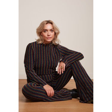 Border Flared Pants Alma Lurex Multi