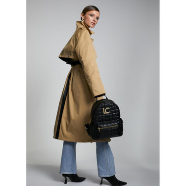 Gewatteerde Leerlook Rugzak Zwart 1