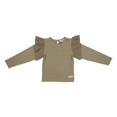 Alicia Jersey Ruffle Top Bruin 1