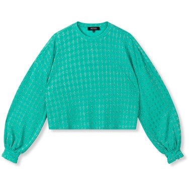 Ladies Knitted Glitter Blouse MIJKE Groen