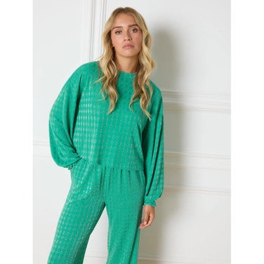 Ladies Knitted Glitter Blouse MIJKE Groen