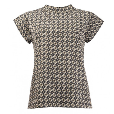 Aafje Jacquard Silver Foil Blauw