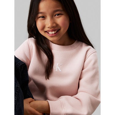 CK Logo CN Fleece Sweatshirt Roze