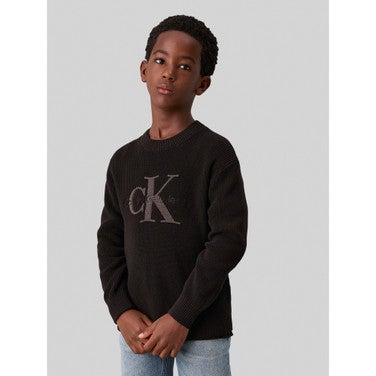 Towelling CK Stitch Sweater Zwart 1