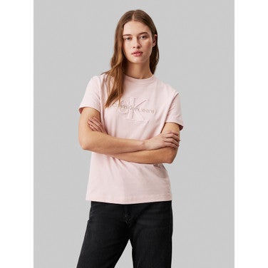 Chenille monologo Regular Tee Koraal KL
