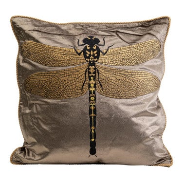 Cushion Glitter Dragenfly 40x40CM Bruin 1 KL