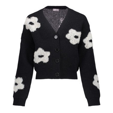 Vest flowers black/off-white Zwart 1