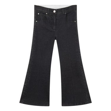 Jeans Flared Embossed Logo Stella Zwart 1