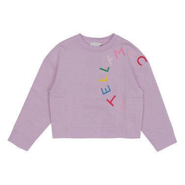 Sweatshirt Circle Dotted Logo Paars