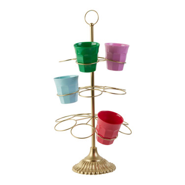 Hand Painted Metal Cup Holder Goud