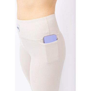 Pocket Rib Tights Beige