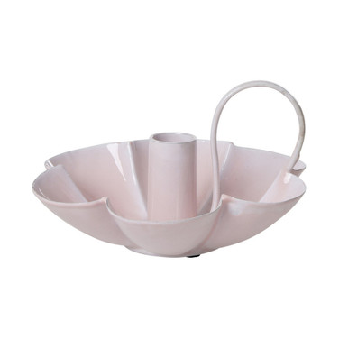 Metal Flower Shape Candle Holder Roze
