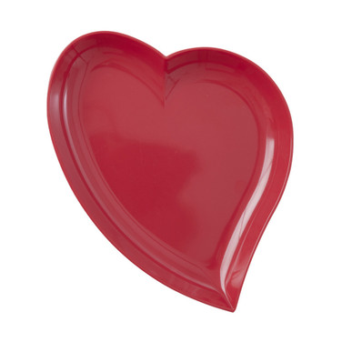 Melamine Heart Plate Rood