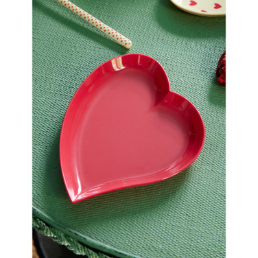 Melamine Heart Plate Rood