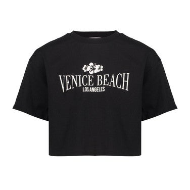 T-shirt cropped venice beach Zwart 1