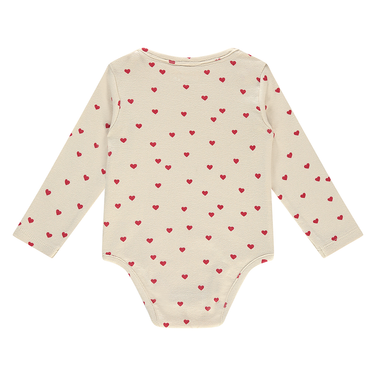 baby romper long sleeve Tiny hearts Roze